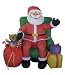 4' Airblown Inflatable Animated Musical Santa & Chair Lighted Christmas Yard Art