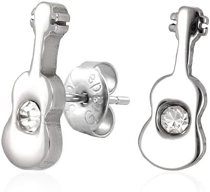 Violin Stud Earrings w/ CZ (Guitar)