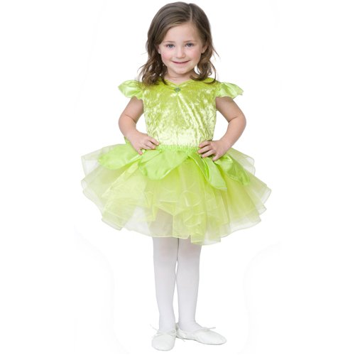 Green Fairy Tinkerbell Costume By Little Adventures. Small White Pixie Wings and Green Dress Included
