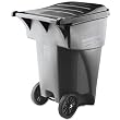 Rubbermaid&reg; Commercial - Brute Rollout Heavy-Duty Waste Container, Square, Polyethylene, 95 gal, Gray - Sold As 1 Each - Sturdy, one-piece body construction with large 12" wheels.