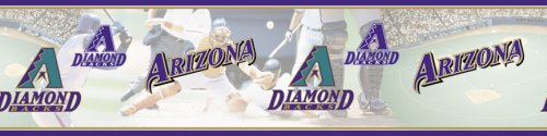 Blue Mountain Wallcoverings 5815409 Arizona Diamondbacks MLB Prepasted Wall Border, 6-Inch by 15-Foot