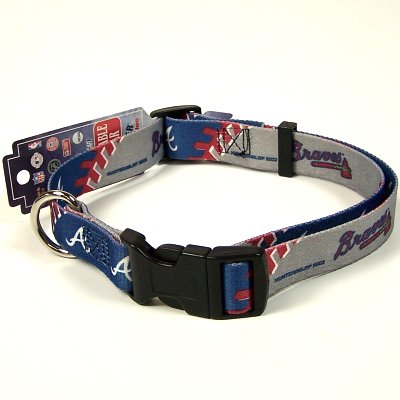 Buy ATLANTA BRAVES ADJUSTABLE NYLON DOG PET COLLAR SZ L by Hunter