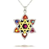 Golden Star of David with Flower Necklace from the Artazia Collection #714 JN