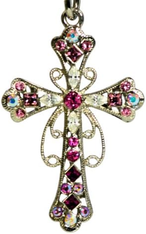 SouthShore Jewels Swarovski Elements Crystal Cross Keychain - Rose