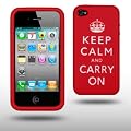 IPHONE 4 & 4S KEEP CALM & CARRY ON SILICONE SKIN CASE BY CELLAPOD CASES