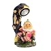 Gnome Relax next to tree with Solar Powered Spot Light Garden Statue Yard Art Outdoor Patio