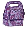 Pack of 2 Fully Insulated Lunch Bags w/ Food Storage Container - Purple Paisley