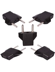 CE: FireKingdom 5 X US USA to EU Europe Travel Power Plug Converter Adapter Black - FireKingdom