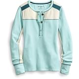 Waffle-Knit Colorblock Henley