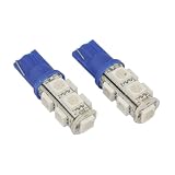 360 Degree 9-SMD 5050 T10 Car LED Bulbs for 158 168 2825, Blue