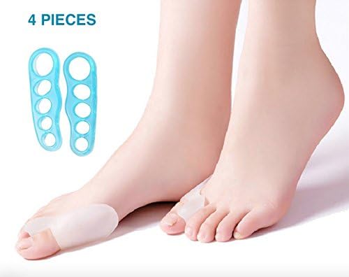 Toe Straighter Bunion Guard for Pain Relief with Bonus Toe Separator (4 Pieces) (Large)