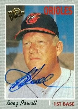 Boog Powell Autographed/Hand Signed Baseball Card (Baltimore Orioles) 2003 Topps All Time Fan Favori
