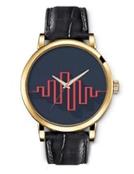 SPRAWL Aanalog Fashion Series Gold Ladies Watches of Genuine Black Leather Strap,Unique Wrist Watch for Women Girls Designed with Pulse bars