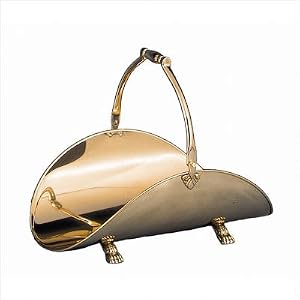 Solid Brass Woodbasket w  Cast