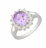 Royal Family Diana Engagement Inspired Ring with Lavender Stone Includes Gift Box