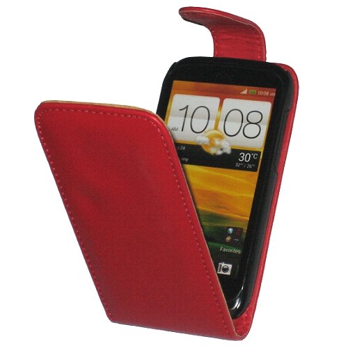 vyvy mobile® Flip Style Handytasche ROT für HTC Desire X FlipStyle FlipCase Klapptasche