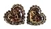 Leopard Print Sweet Heart Stud Earrings