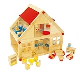 Wooden Dolls House With Furniture