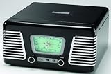 Rx-1 Black Music Centre With 3-Speed Turntable Record Deck + Radio + Mp3 Playback Via Usb Port