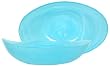 Colorful Art Glass Aqua Blue Large Boat Bowl 13 1/2"x8"x3 1/2"