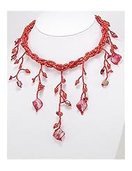 Red Dyed Mother of Pearl Necklace