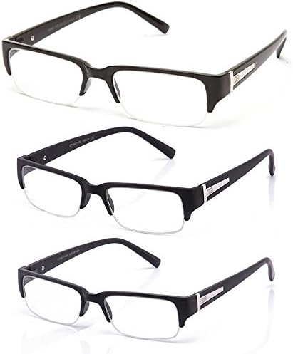 Newbee Fashion - "Aliz" Unisex Clear Lens Sleek Half Frame Slim Temple Fashion Glasses