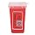 Impact 7350 Translucent Red Sharps Container, 1 qt Capacity, 4-1/2" Length x 4-1/2" Width x 6-3/4" Height