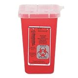 Impact 7350 Translucent Red Sharps Container, 1 qt Capacity, 4-1/2