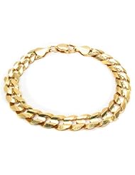 14k Italy Yellow Gold 7.1mm Cuban Curb Link Chain Bracelet 8.5" Inches