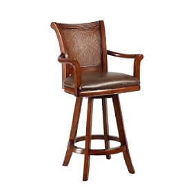 Shangri-La Mahogany finish Swivel Bar Stool Barstool by Wild Orchid