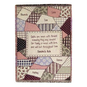 Personalized Family Heirloom Patchwork Quilt Afghan