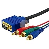 3ft Black HDDB15 15-pin VGA to RCA Component Cable M / M supports Xbox 360