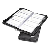 Rolodex 50610 Rolodex Professional Organizer Leather Business Card Book, 96-Card Cap, Black