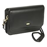 Buxton Double-Flap Mini-Bag with Total Wallet Organization (Black )