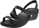 crocs Women's Patricia Wedge Sandal,Black/Black,9 M US