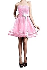 Sweetheart Short Lace  Chiffon Evening Dress/Junior-Bridesmaid Dress/Prom Dress/Party Dress  With a Bow(s)
