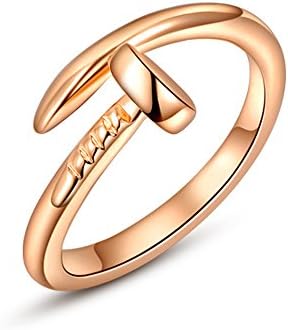 MagicGo Fashion Nail Design Ring Jewelry Rose Gold Plated Alloy Ring In Women