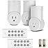 Etekcity Wireless Remote Control Electrical Outlet Switch for Household Appliances, White (Learning Code, 3Rx-2Tx)