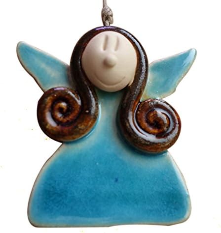 Decorative Ceramic Angel Ornament Handmade by Artist 2.25"