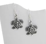 Turtles Sterling Silver Sea Turtle Hook Earrings