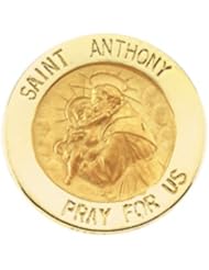 St. Anthony Lapel Pin 14K Yellow Gold 15.00 mm