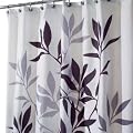 Interdesign Leaves Shower Curtain - Black/Gray