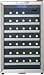 45 bottle, free standing wine cooler, glass door with stainless steel frame