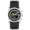 Giordano Men's Chronograph Black Leather Watch #1298-01
