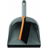 Casabella 1 Count Dustpan and Brush Set, Graphite/Orange