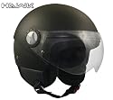 Hawk Solid Matte Black Open Face Motorcycle Helmet