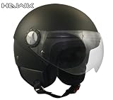 Hawk Solid Matte Black Open Face Motorcycle Helmet