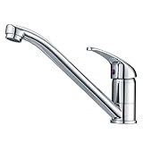 [シングルレバー混合栓]Hapilife キッチン用水栓 シングルレバー 混合栓 蛇口 クロムメッキ 穴径35mm