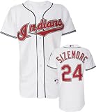 Grady Sizemore White Majestic MLB Home Authentic Cleveland Indians Jersey