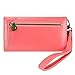 Smart Phone Wristlet, caseen® Bella Wallet Clutch Purse Case (Coral) for Apple iPhone 6S 6 5S 5C 5 4S 4, Samsung Galaxy S5 S4 S3, Google Nexus 5X 5, LG G2, HTC One M7, Sony Xperia Z Z3 Compact / Z3v, Moto X G E, Droid MAXX Razr Mini [Up to 5.75 x 3.1 Inch Smartphone] - Regular Size